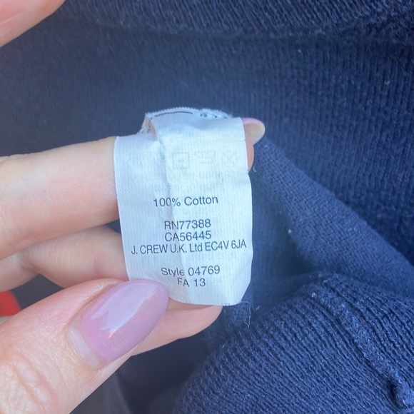 J. Crew Sweater, Navy with Red Anchor Design, Size L. - Picture 3 of 4